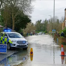 A road closed by a flood