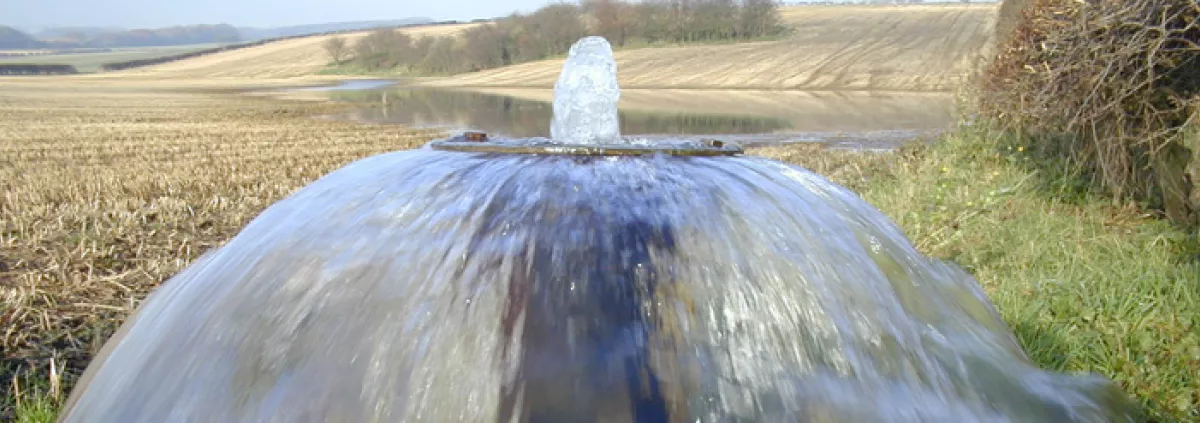 Groundwater surge from a borehole