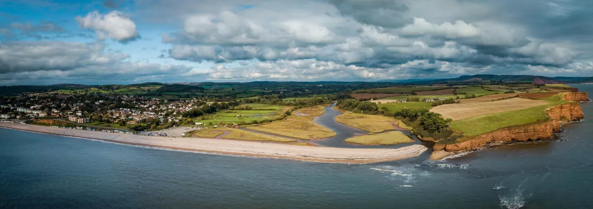 Aerial view of Otter Estuary