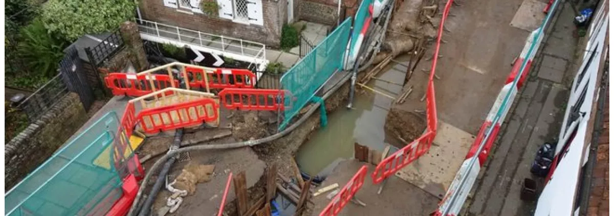 Excavations showing issues with recent rainfall and rising water. Picture Buckinghamshire Council